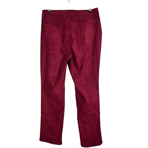 Coldwater Creek Suede Pant 12 Red Wide Leg Festive Classic Chic Preppy Holiday - Picture 7 of 11